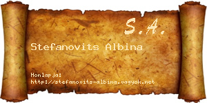 Stefanovits Albina névjegykártya